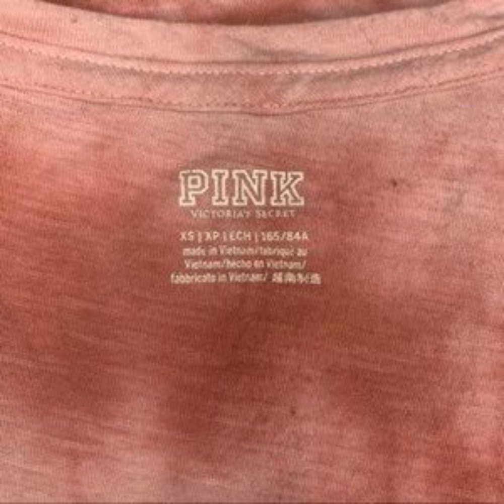 PINK Victoria Secret V-Neck Tie Dye T-Shirt - Picture 3 of 5